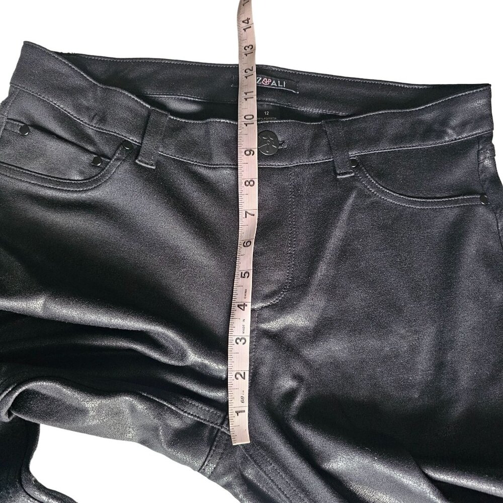 ROZ & Ali Women's Knit Legging Pants Shiny Jean Style Skinny sz 12 - Picture 8 of 9